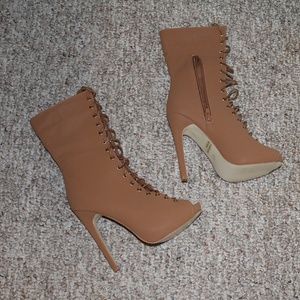 Tan Lace up Booties